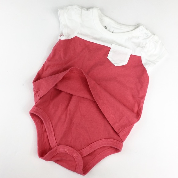 EUC Cherokee Dark Pink & White Onesie Shirt - 3-6m - Picture 3 of 6